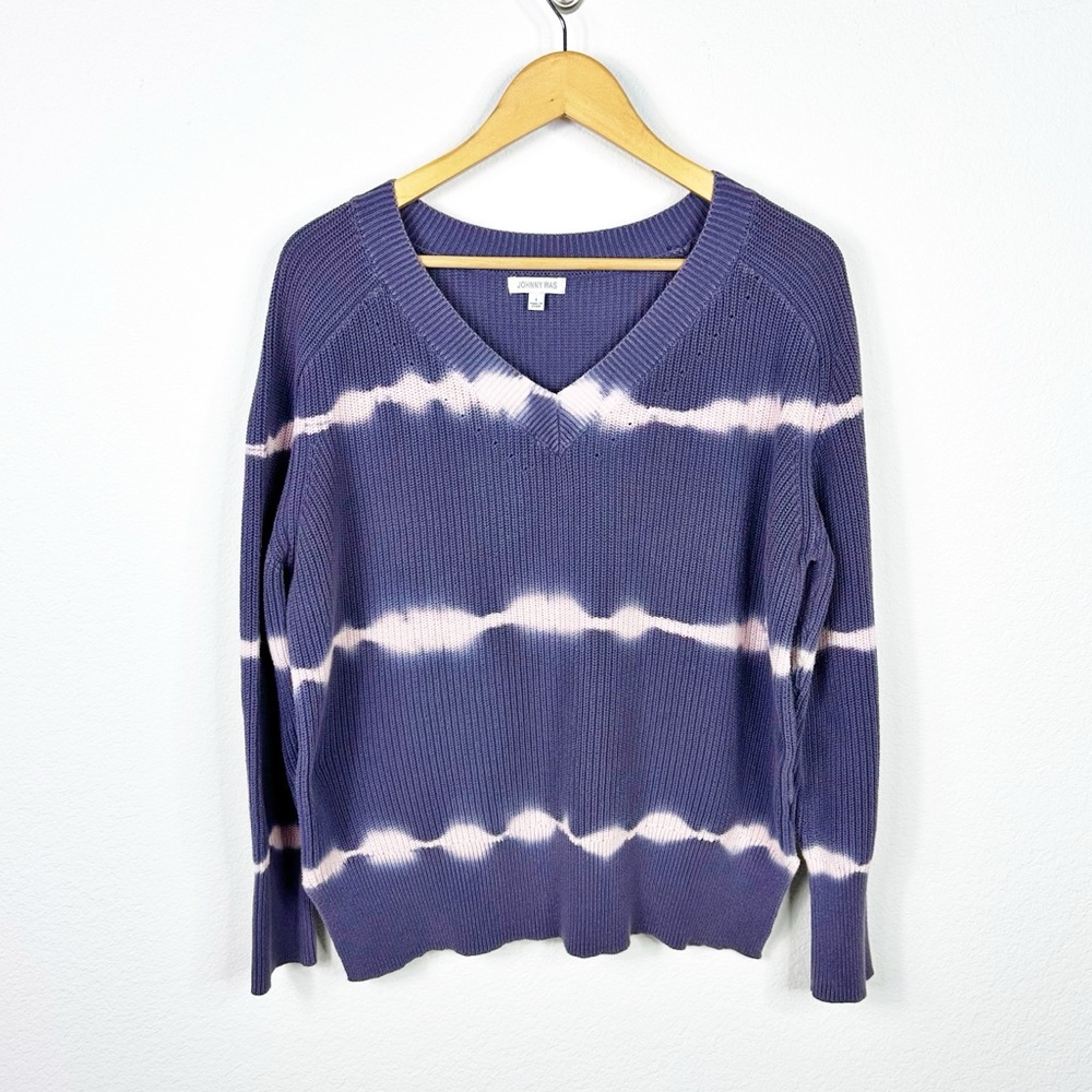 Johnny Was Tie Dyed Knit Ribbed Pull Over Seater Cotton Size L